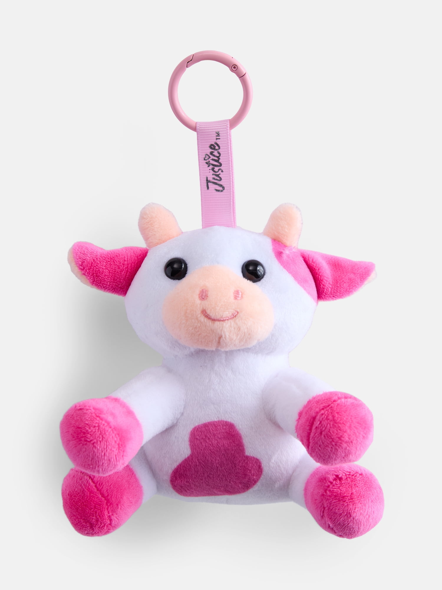 Justice Girls Plush Animal Bag Charm, Cow