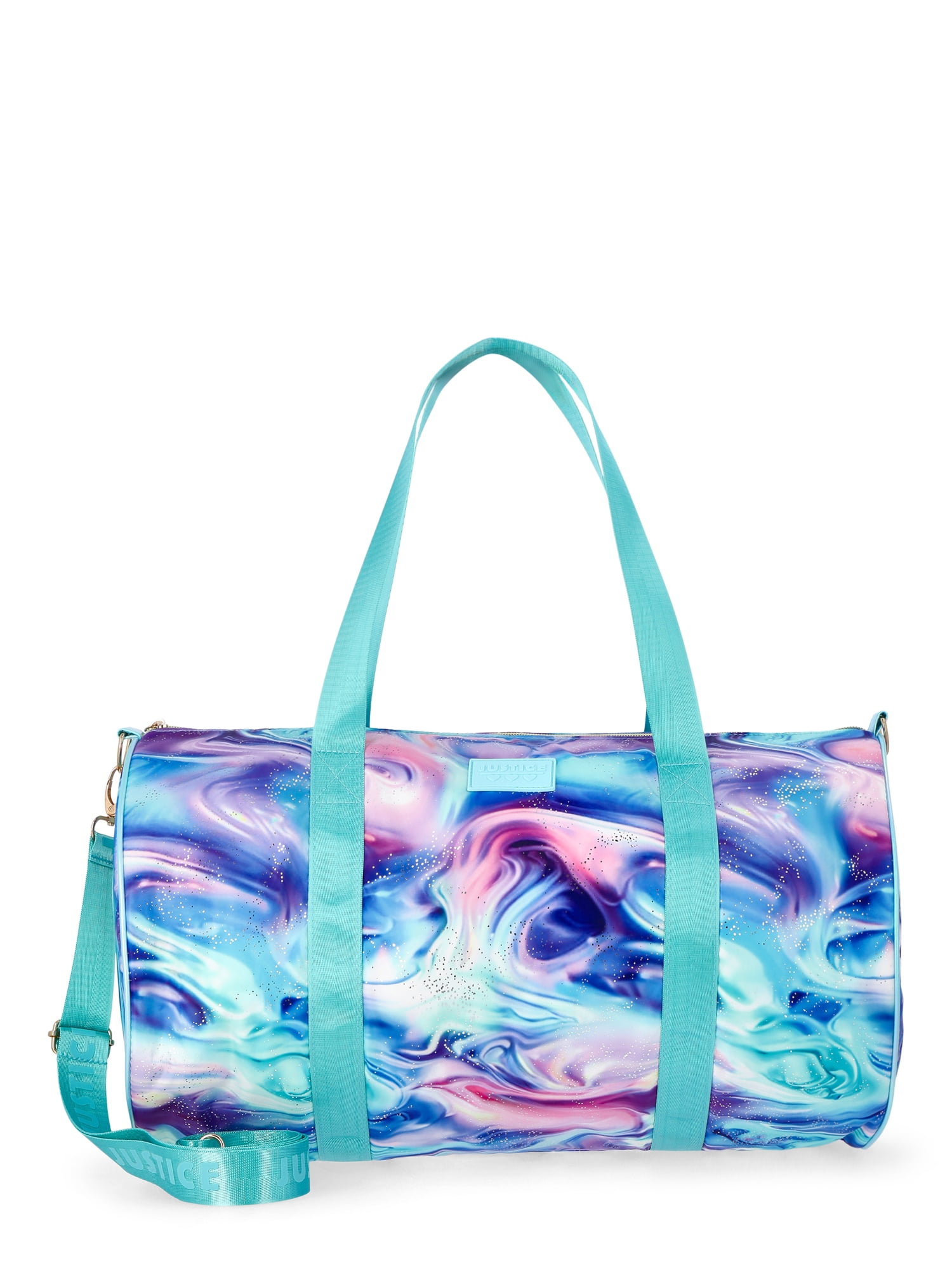 Justice Girls Print Round Duffle Bag, Blue