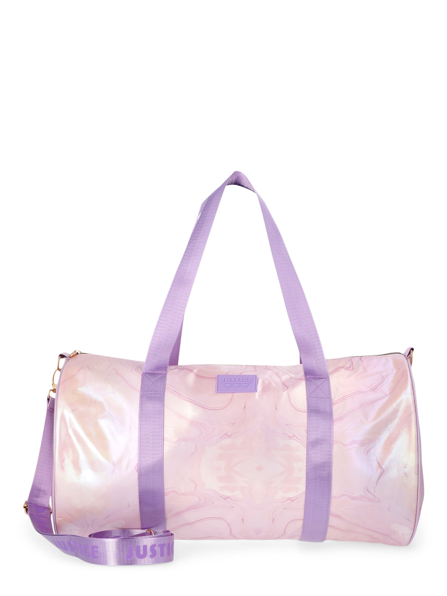 Justice Girls Print Round Duffle Bag, Pink