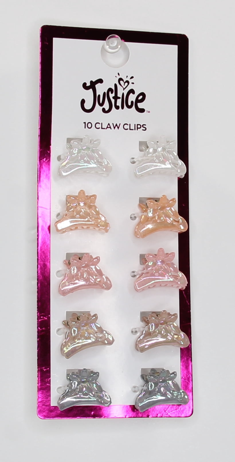 Justice Girls Multi Flower Mini Claw Clips, 10-Piece Set