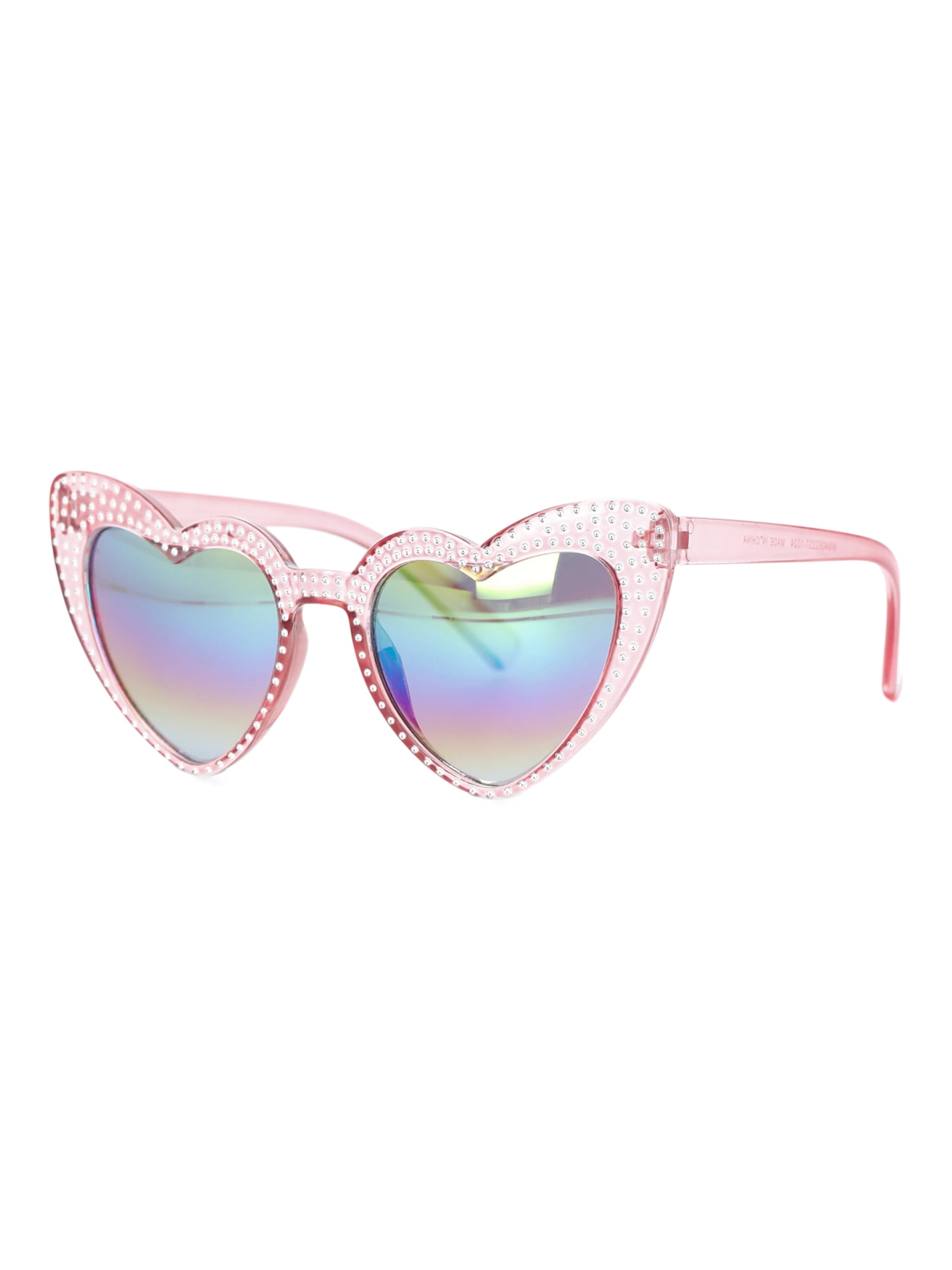 Justice Girl's Heart Cat Eye Sunglasses, Multi