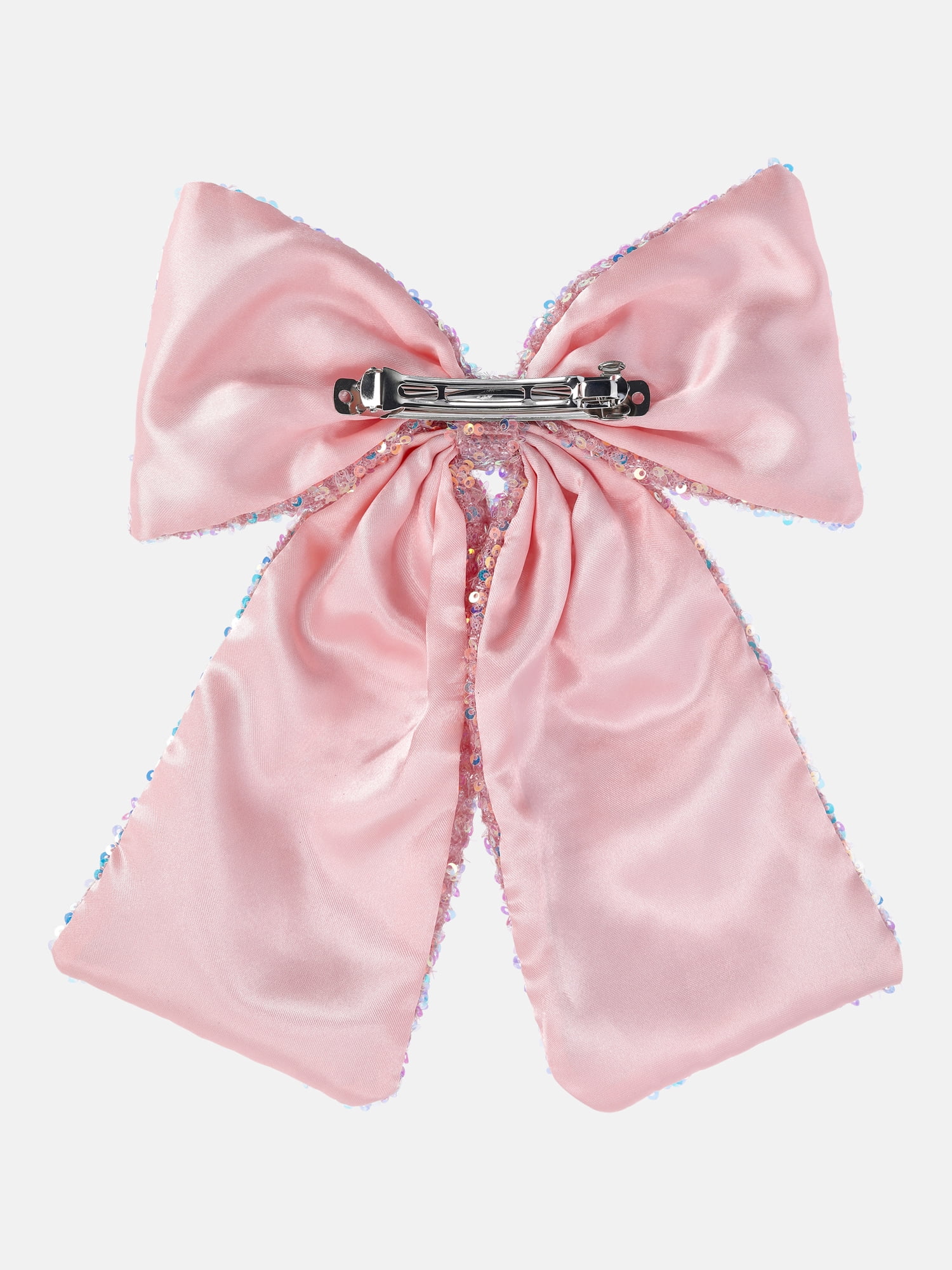 Justice Girls Sequin Bow Hair Clip Barrette, Pink