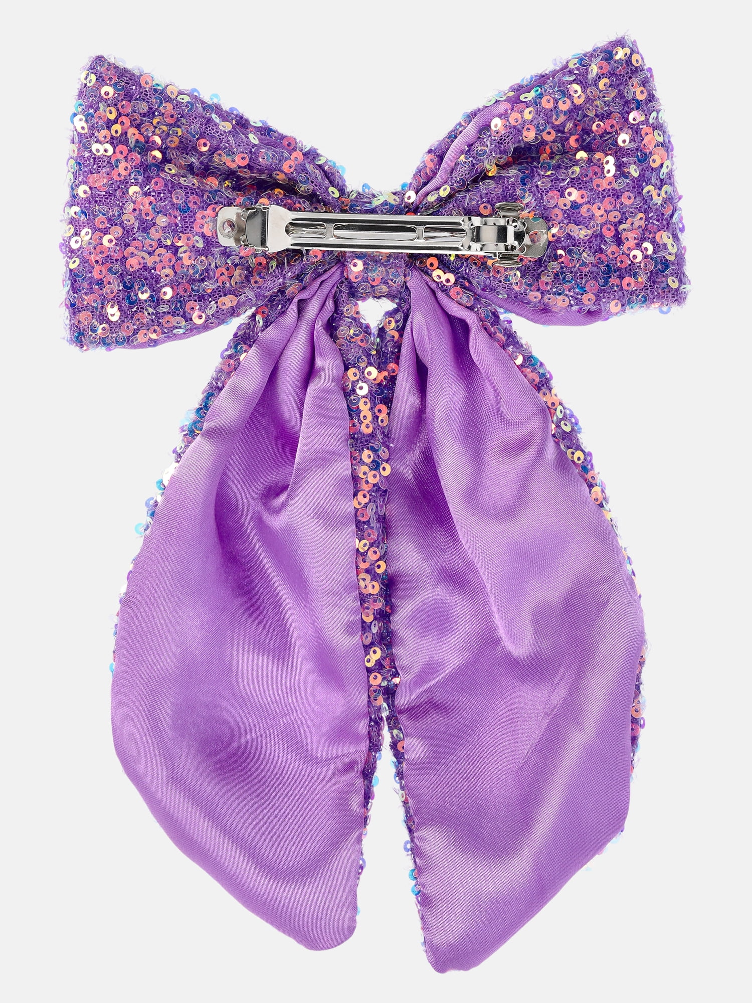 Justice Girls Sequin Bow Hair Clip Barrette, Purple - Walmart.com