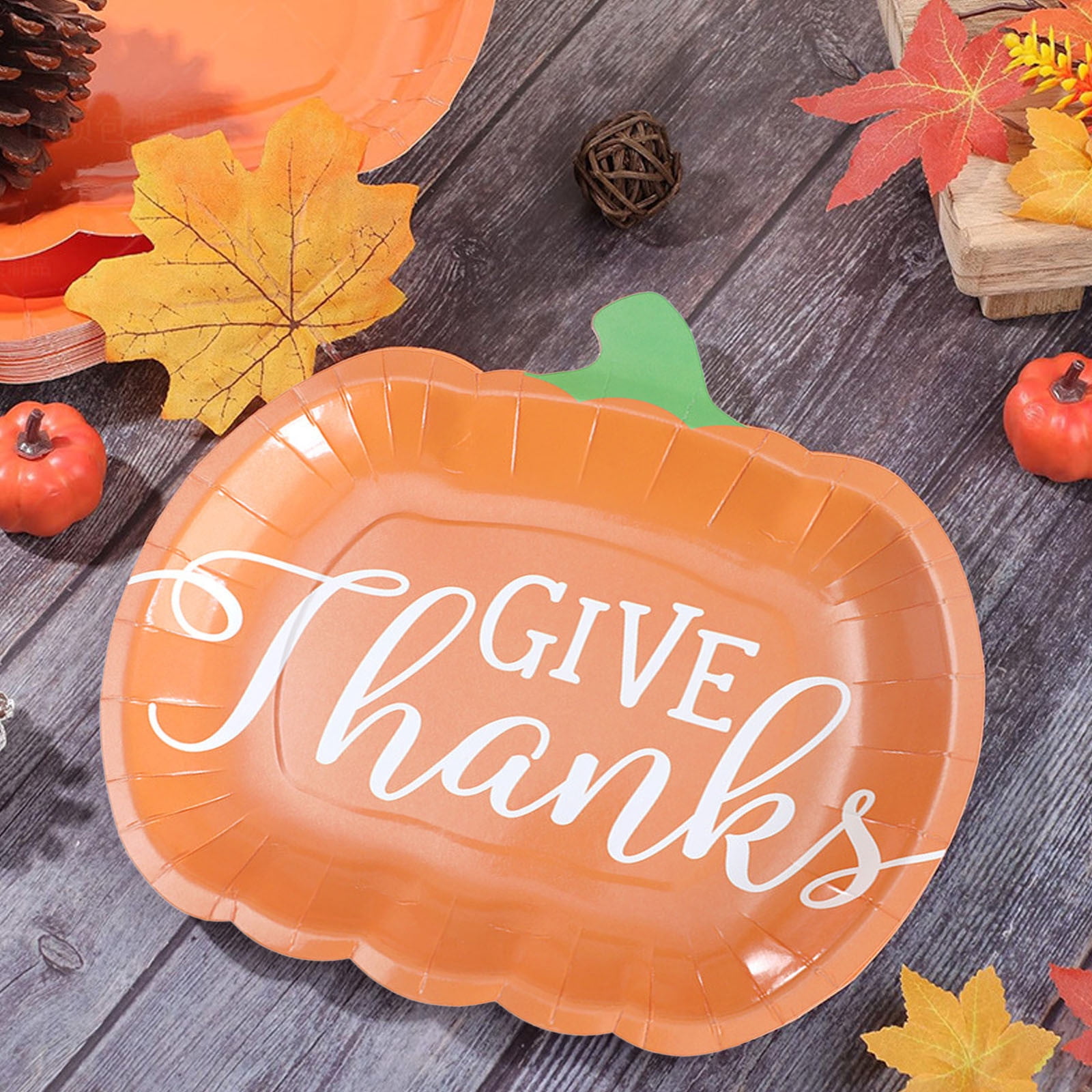 JUSEO 10 Cute Pumpkin Paper Plates For Thanksgiving And Halloween ...