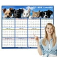 JUSEO Dogs & Cats 2025 Wall Calendar 12 Month English Version Border E