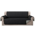 thumbnail image 1 of Reversible Sofa Cover Washable Couch Cover for Dogs with Elastic Straps Water Repellent Furniture Couch Protector for 3 Cushion Couch Sofa Pet Friendly(Black), 1 of 6