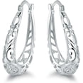 thumbnail image 1 of top-keivon 18K Gold Plated Filigree Hoop Earrings, 1 of 10