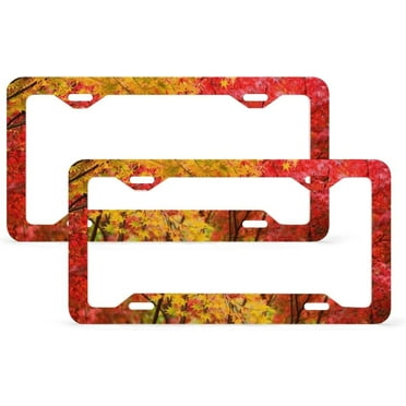 JUSIP 4 Holes Aluminum License Plate Frames, Tie Dye Colorful -2 Pack Car Licence Plate Covers with Screws Caps, Metal License Plate Tag Frame for Us Vehicles, 6.3x12.2 Inch
