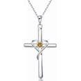 thumbnail image 1 of JUSIP 925 Sterling Silver Cross Necklace for Women Men 5A CZ Birthstone Necklaces 14K Gold Plated or Rose Gold Necklace for Easter or Mother's Day, 1 of 12