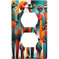 JUSIP Abstract People Printed Duplex Receptacle Outlet Wall Plate,2
