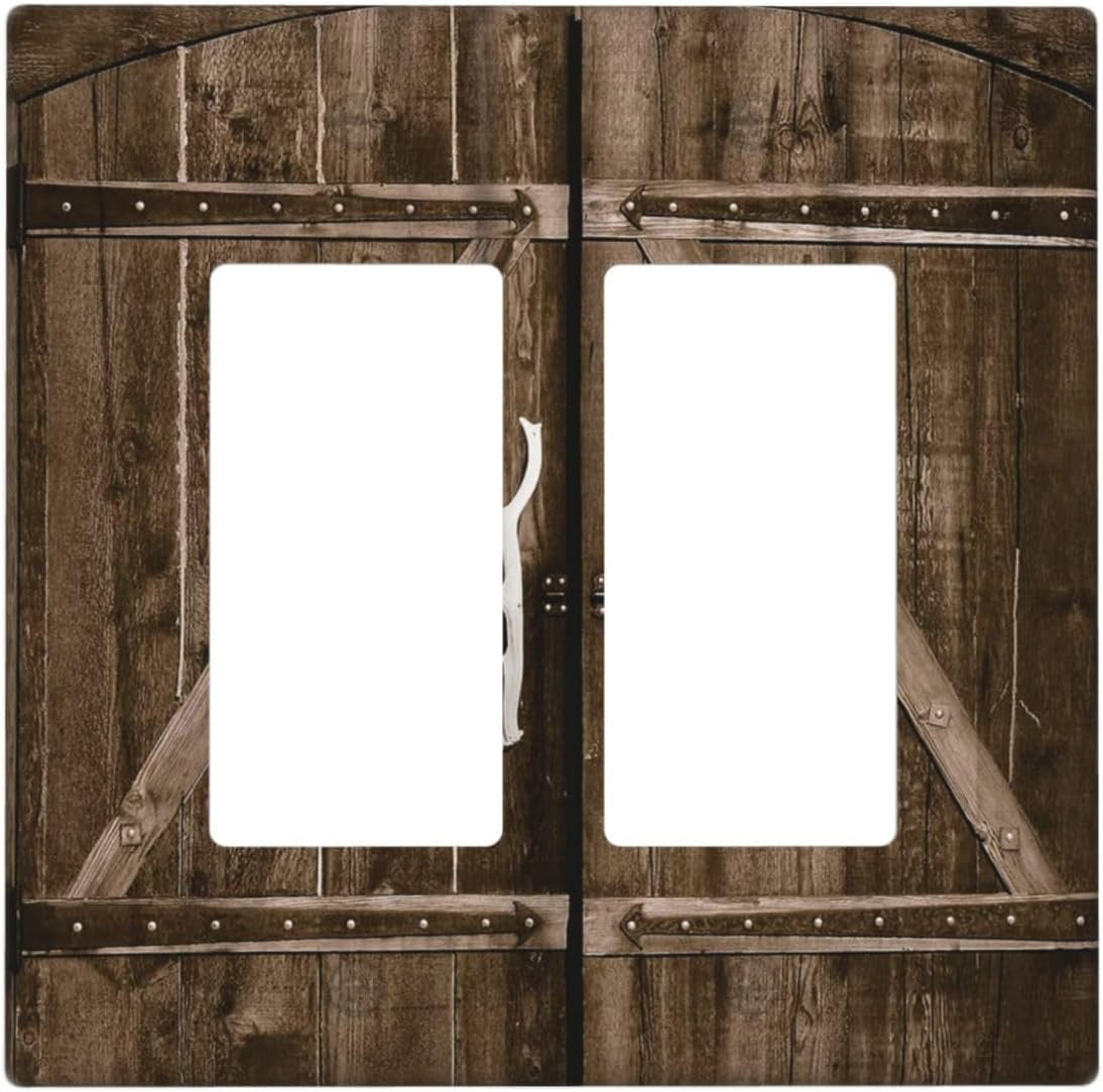 JUSIP Antler Decor Rustic Farmhouse Wooden Barn Door Double Rocker Wall ...