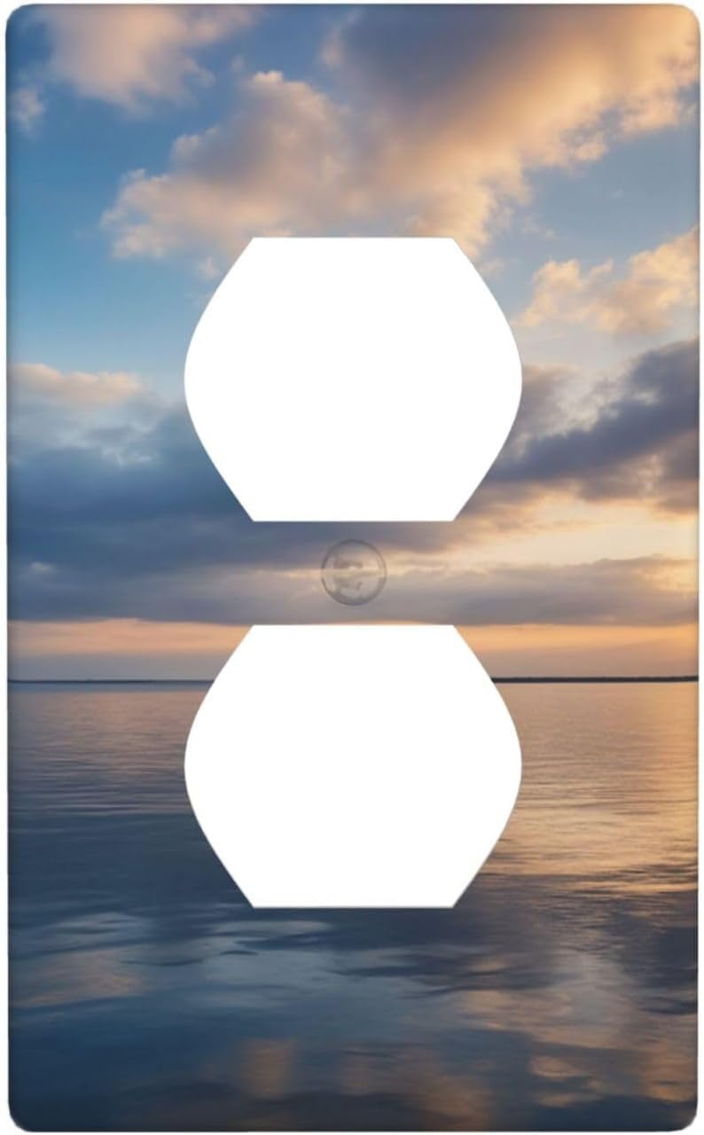 JUSIP Big Ocean Printed Duplex Receptacle Outlet Wall Plate,2Gang