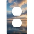 JUSIP Big Ocean Printed Duplex Receptacle Outlet Wall Plate,2Gang