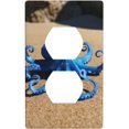 JUSIP Blue Octopus Printed Duplex Receptacle Outlet Wall Plate,2Gang