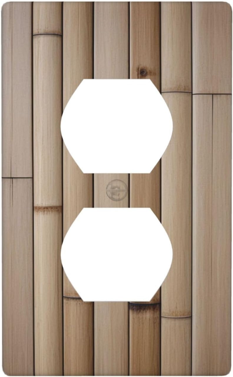 JUSIP Board Texture Printed Duplex Receptacle Outlet Wall Plate,2Gang