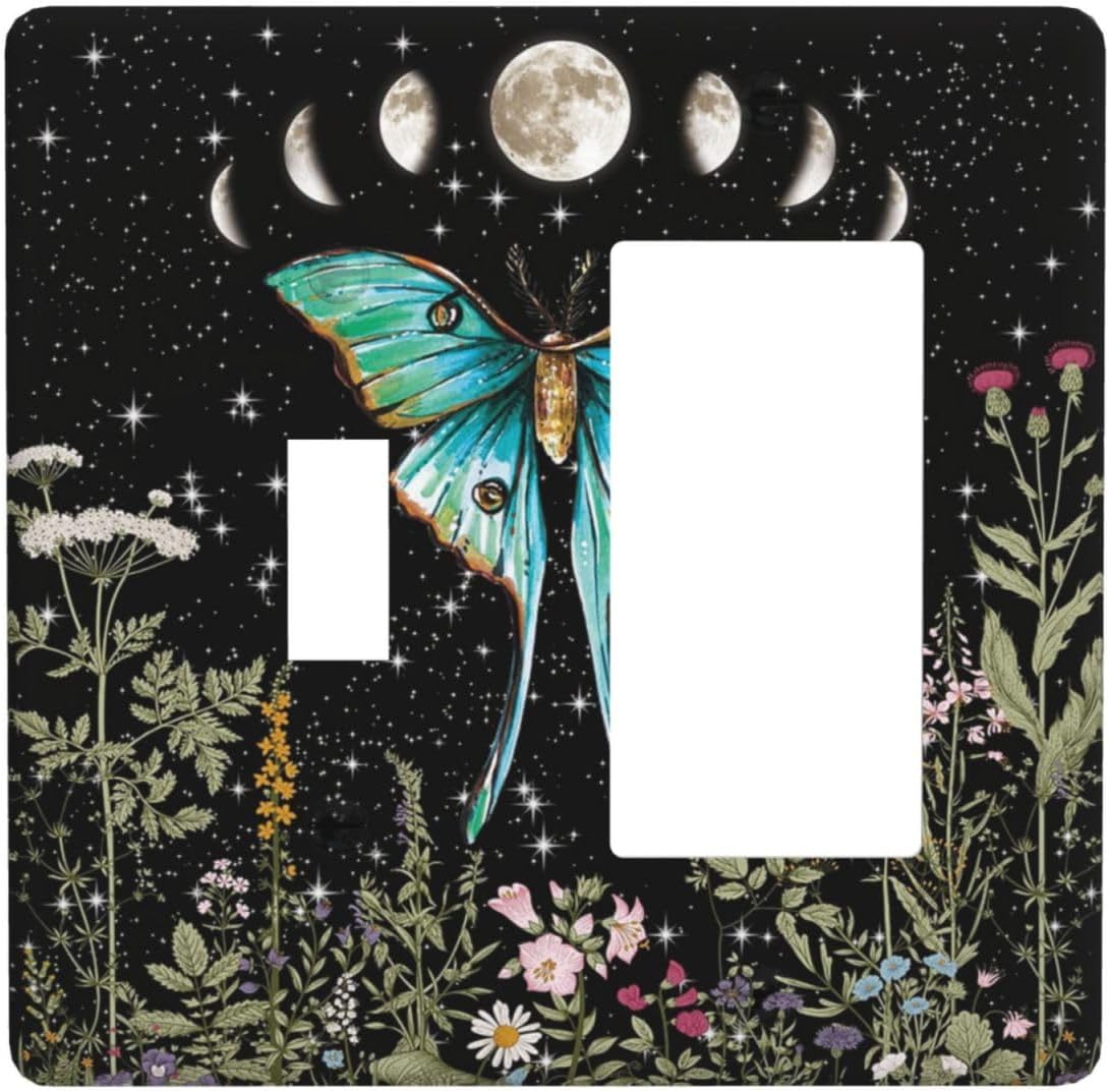 JUSIP Butterfly Moon Starry Sky Plant Flower 2 Gang Combin Toggle