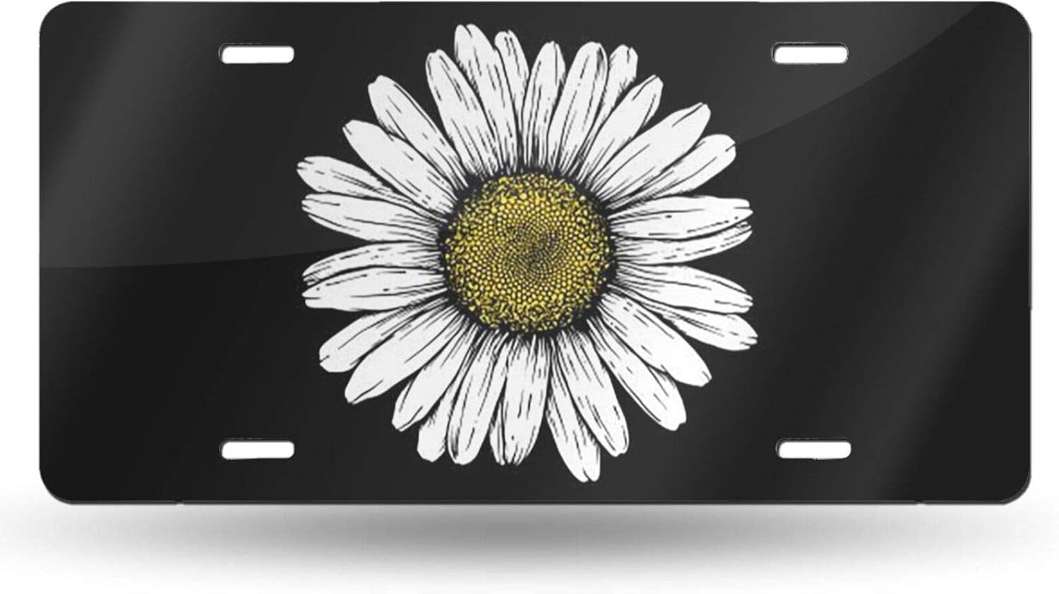 Muishi Pig Daisy Decorative License Plate – 6x12 Inch Aluminum Novelty Tag For Wall, Truck, Or Garage Decor