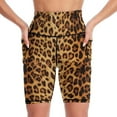 thumbnail image 1 of JUSIP Fashion Bike Athletic Running Capris, Yoga Workout Gym Bike Shorts, High Waisted Yoga Capris with Pockets for Girls Compatible with Wild Animal Cheetah Leopard Print, 1 of 5