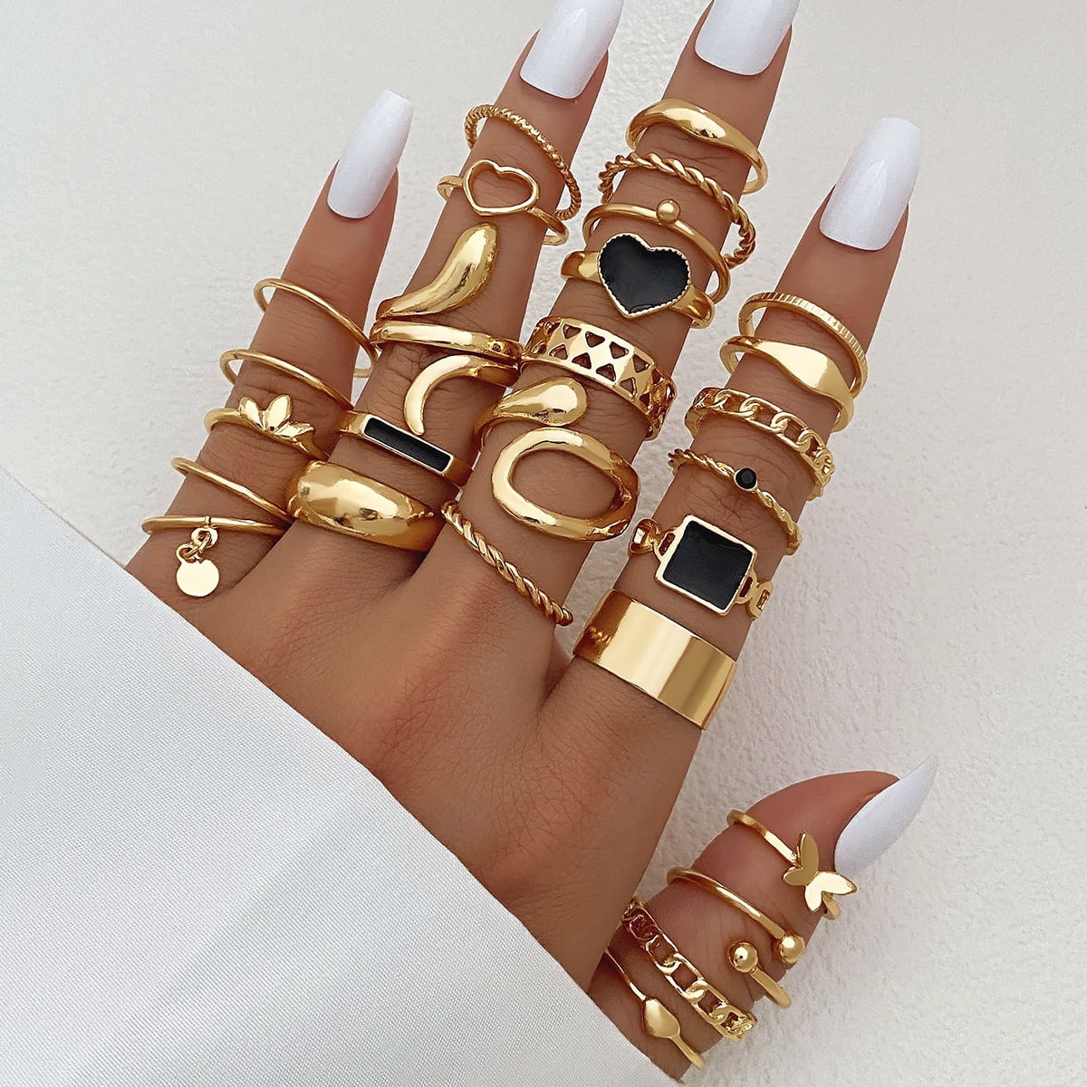 JUSIP Gold Knuckle Rings Set for Women, Cute Stackable Finger Midi ...