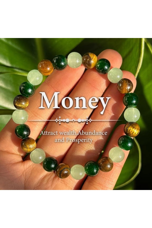 Money Bracelet With Green Aventurine Stone Tiger Eye Stone - Lucky Bracelet - Attracting Wealth, Abundance, And Prosperity