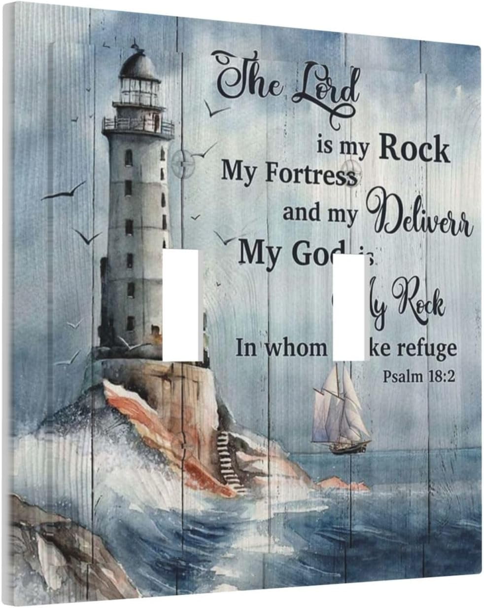 JUSIP Ocean Lighthouse Coastal Nautical Wall Plate 2Gang Toggle Wall