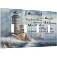 JUSIP Ocean Lighthouse Coastal Nautical Wall Plate 4Gang Quad Toggle