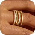 thumbnail image 1 of JUSIP Stackable Gold Rings for Women Non Tarnish Dainty 14K Gold Plated Stackable Thin Rings Cubic Zirconia Thumb Ring Set Trendy Statement Promise Wedding Bands Engagement Rings for Women Size 5-10, 1 of 12