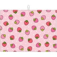 thumbnail image 1 of JUSIP Strawberry Pink Dish Drying Mat For Kitchen Counter XL, Microfiber Absorbent Dish Drainer Mat With Hanging Loop Reversible Dish Drainer Mats Countertops Protector Pad Kitchen Accessories, 1 of 9