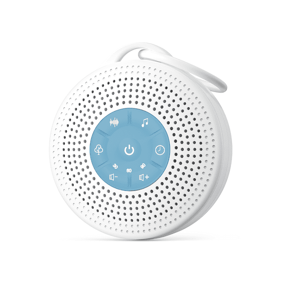 JUSLACO White Noise Machine Portable Sound Machine Equipped With A 2000mAh Battery Rain Sound Machine Built In 21 Soothing Sounds Sound-Blue