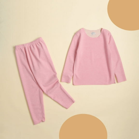 JUSLIO 1-14Y Kids Boys Girls Pajama Sets Cotton Warm Pajamas for Girls Winter Pants Sleepwear Jammies 2pcs Pjs Pink
