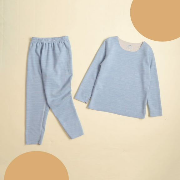 JUSLIO 1-14Y Boys Girls Pajama Sets Cotton Warm Pajamas for Girls Long Sleeve and Pants Sleepwear Jammies 2PC Pjs Blue