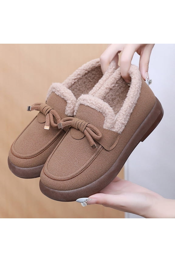 Boots for Women Booties Fashion Casual Slip On Snow Boots for Women Comfort Solid Color Lightweight Boots Womens Boots