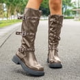 thumbnail image 1 of JUSLIO Boots for Women,Chunky Heel Boots Fashion Casual Mid Calf Boots Comfort Solid Color Lightweight Boots, 1 of 9