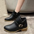 thumbnail image 1 of JUSLIO Boots for Women,Chunky Heel Boots Fashion Casual Zipper Comfort Solid Color Round Toe Womens Boots, 1 of 9