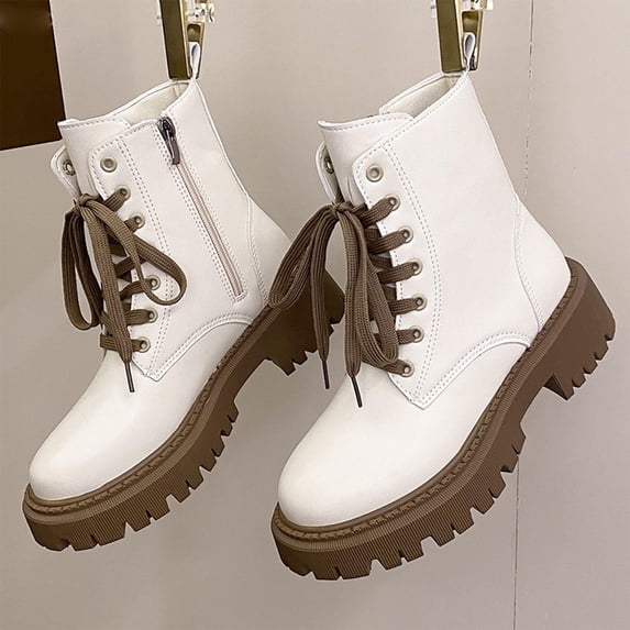 JUSLIO Boots for Women,High Heel Fashion Casual Ankle Boots Comfort Solid Color Round Toe Womens Boots