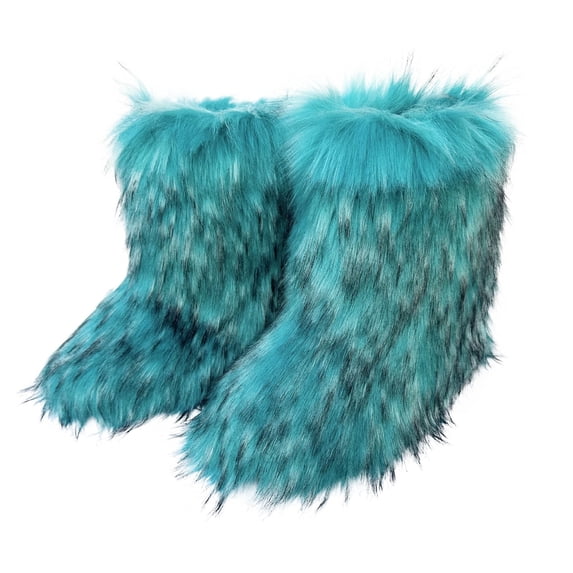 JUSLIO Boots for Women,Mid Calf Boots Fashion Casual Snow Boots for Women,Comfort Solid Color Fleece Plus Size Boots