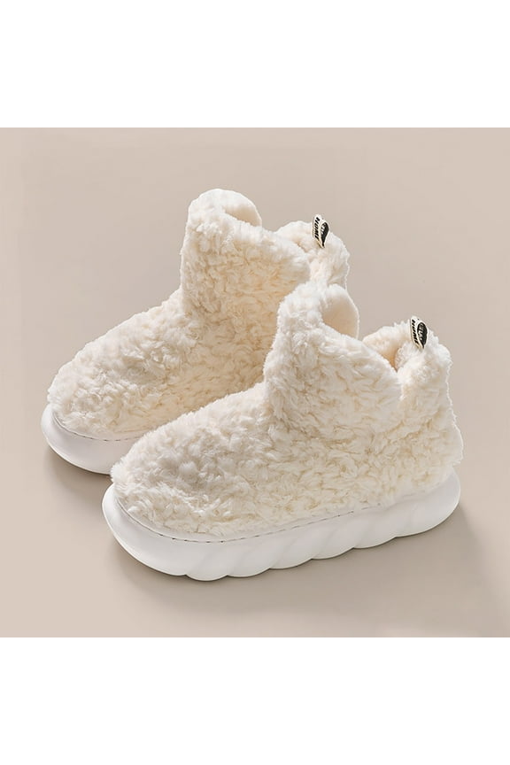 Boots for Women Platform Boots Fashion Casual Slip On Womens Snow Boots Comfort Solid Color Fleece Plus Size Boots