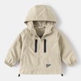 thumbnail image 1 of JUSLIO Boys Hoodies Athletic Zipper Hooded Sweatshirt Fall/Winter Pockets Long Sleeve Tops Sweatshirts Khaki(5 Years）, 1 of 3