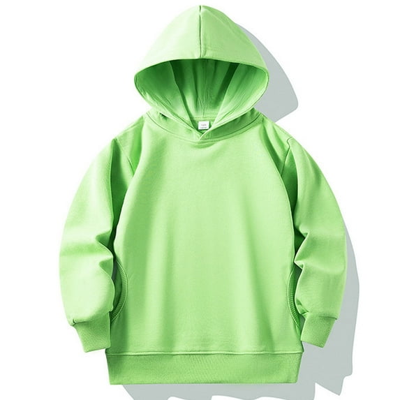 JUSLIO Boys Hoodies Fall/Winter Solid Color Hooded Sweatshirt Casual Athletic Long Sleeve Tops Sweatshirts Mint Green(9-10Years)