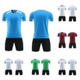 thumbnail image 1 of JUSLIO Boys Outfit Sets Football Uniform Big Kids Soccer Jersey Set Round Neck Casual Sporty Short Sleeves Tops, Elastic Waist Shorts 2-Piece T-Shirt & Shorts Set Outfit Breathable 2XS, 1 of 8