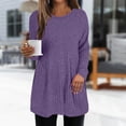 thumbnail image 1 of JUSLIO Button-Up Women Tops Casual Solid Blouses Fashion Long sleeve Round Neck Blouses Purple XL, 1 of 8