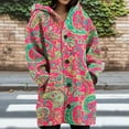 thumbnail image 1 of JUSLIO Button-Up Women Tops Cotton Hoodies Cardigans Graphic Long sleeve Cardigans Hot Pink 2XL, 1 of 5