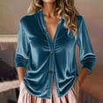 thumbnail image 1 of JUSLIO Button-Up Womens Tops Velvet Fleece Cardigans Fashion Long sleeve V Neck Cardigans Blue XL, 1 of 6