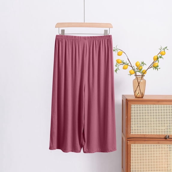 JUSLIO Capris for Women High Elastic, Loose Casual Everyday Home Capris