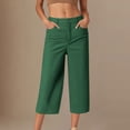 thumbnail image 1 of JUSLIO Capris for Women Loose Solid, with Pockets Everyday Casual Clasp Capris, 1 of 5