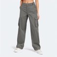 thumbnail image 1 of JUSLIO Cargo Pants for Women Comfortable Casual Pockets Wide Leg Pants Gray L, 1 of 9