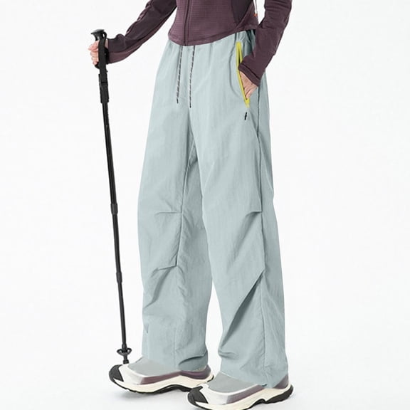 JUSLIO Cargo Pants for Women Casual Comfortable Sweatpants Blue 2XL