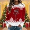thumbnail image 1 of JUSLIO Christmas Shirts for Women Warm Fleece Blouses Graphic Long sleeve Round Neck Blouses Red M, 1 of 4