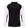 thumbnail image 1 of JUSLIO Color Block Long Sleeve T Shirts for Men Pullover Casual Tops Fashion Long sleeve Round Neck Tops Black S, 1 of 6
