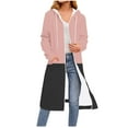 thumbnail image 1 of JUSLIO Color Block Shirts for Women Zipper Hoodies Sweatshirts with Pockets Long sleeve Sweatshirts Pink M, 1 of 5